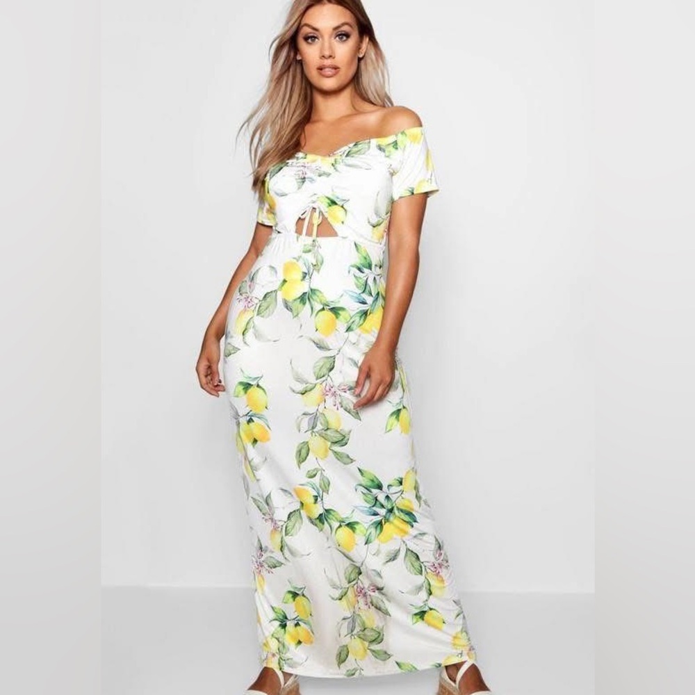 Floral Off-Shoulder Maxi Dress- Size 14